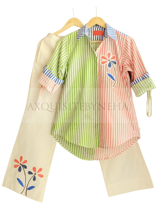 Pink & Green Stripes set