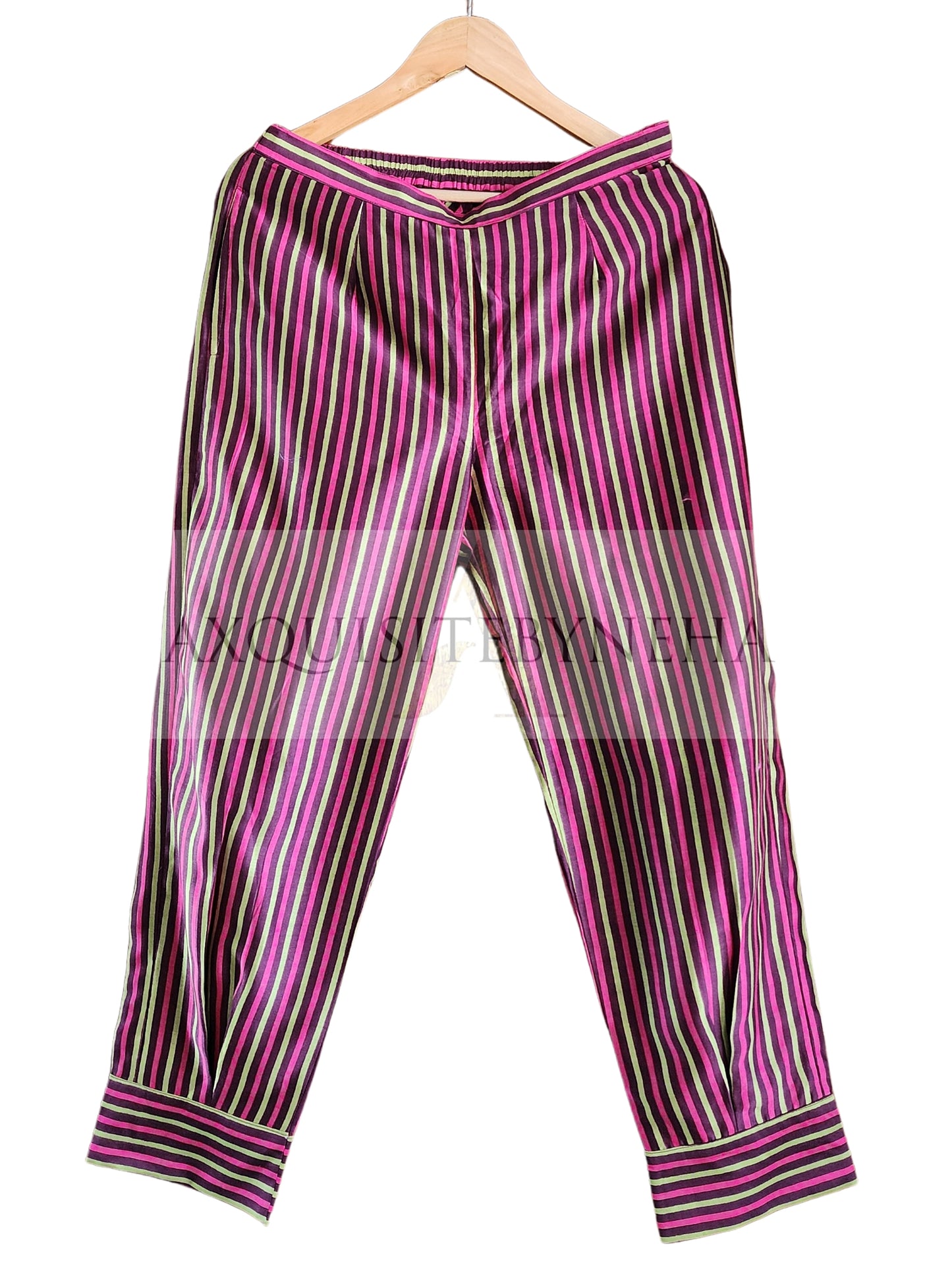 Purple Stripes Chanderi