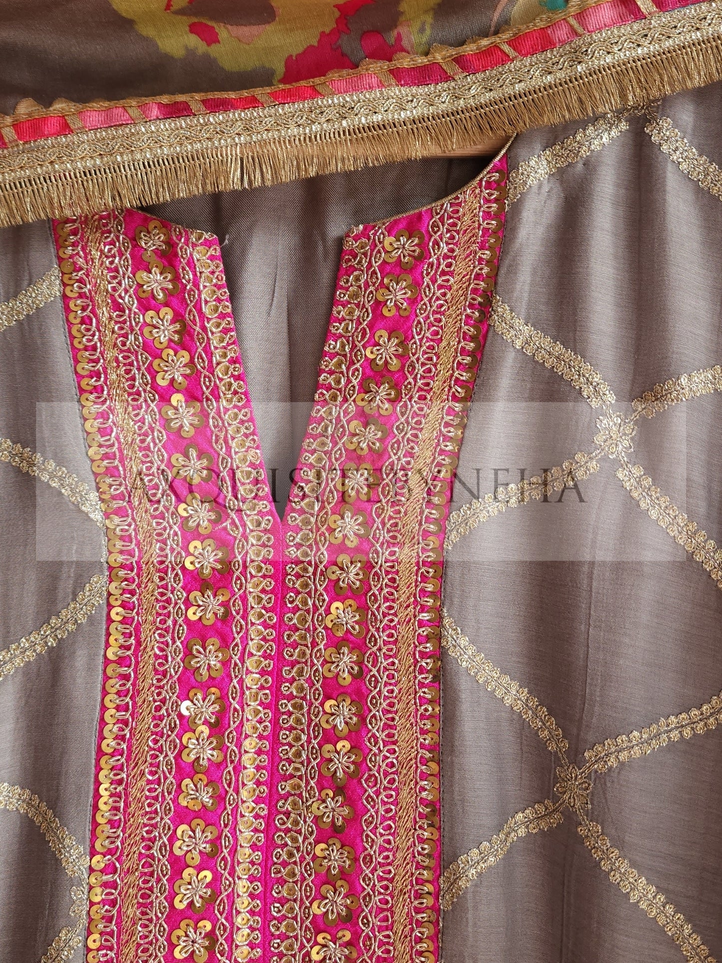 Mouse Grey Printed dupatta