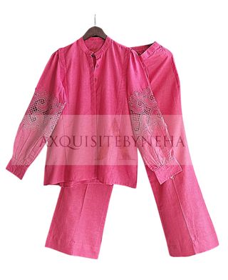 Scarlett Red set with detailing on sleeves