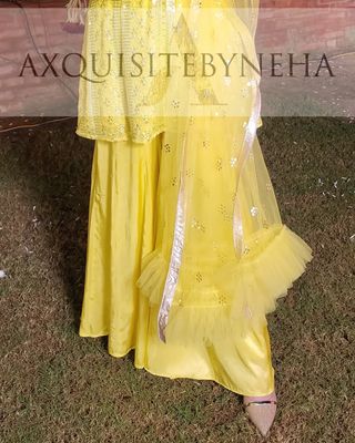 Yellow Georgette sharara set