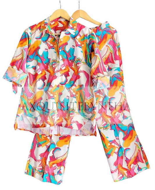 Multicolored cotton linen set