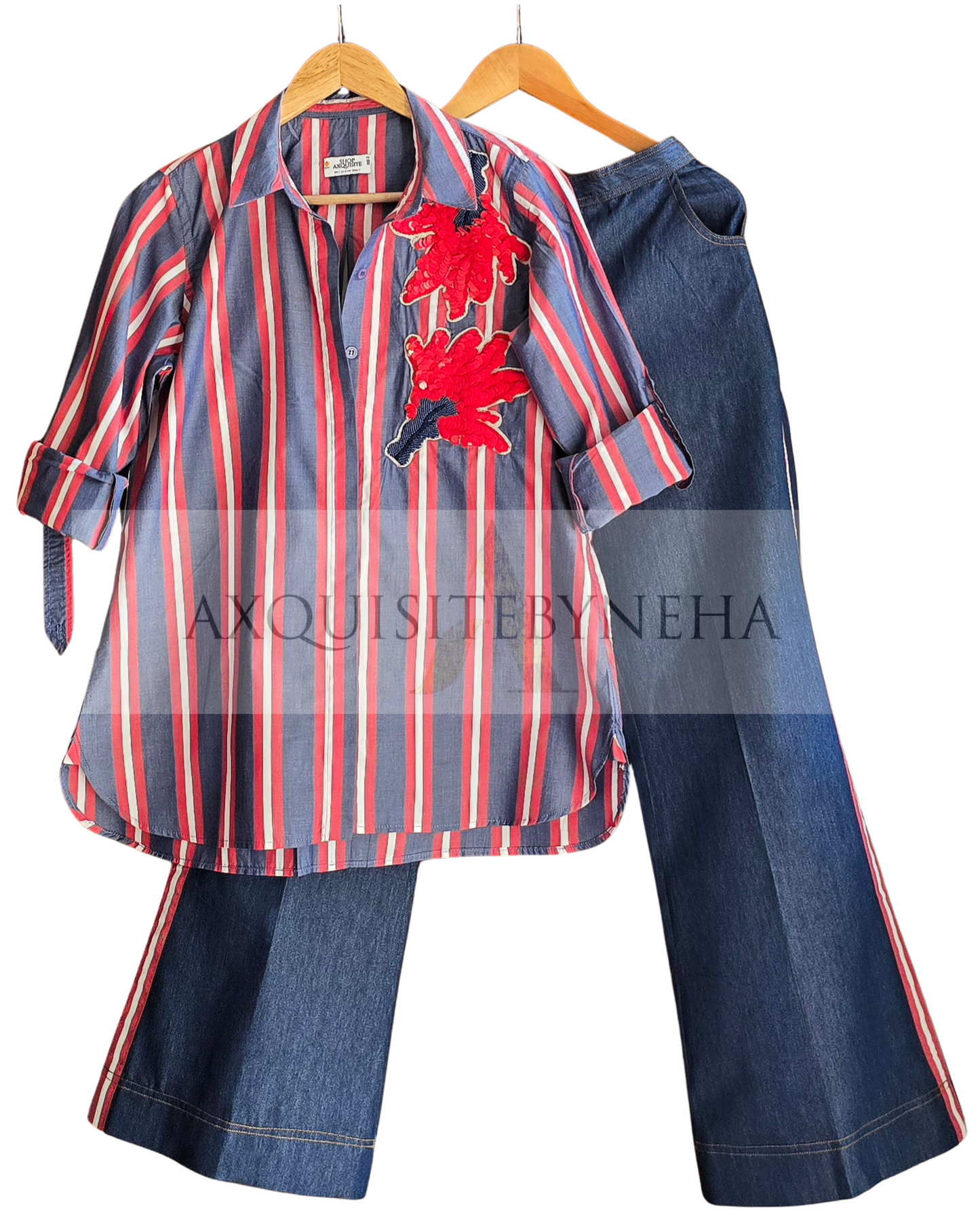 Red and Blue / Denim pants