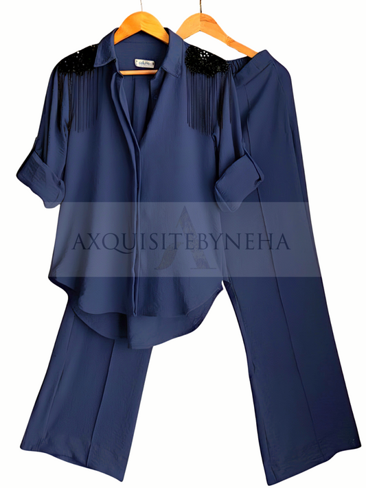 Deep Blue Cotton Crepe