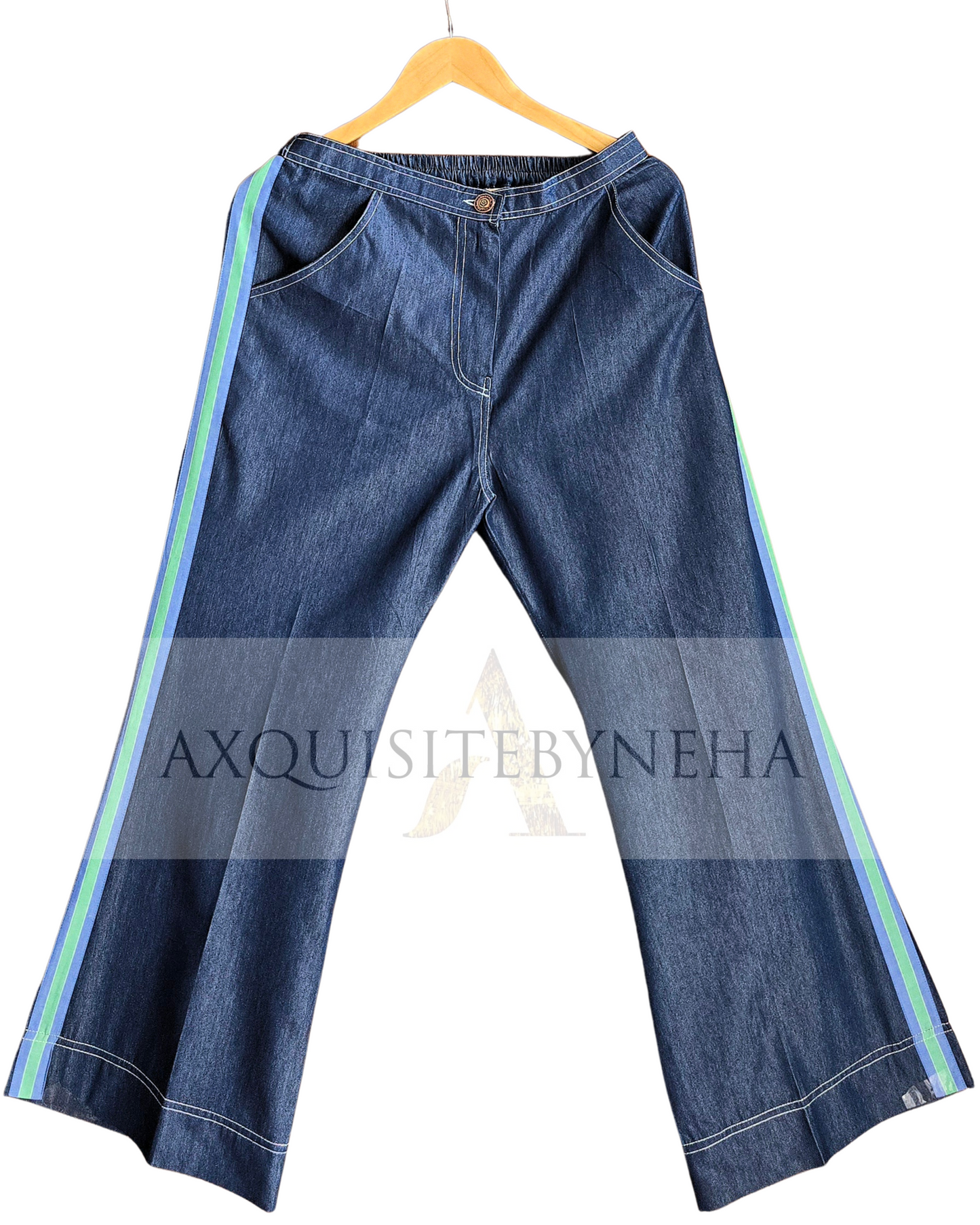 Blue & Green / Denim pants