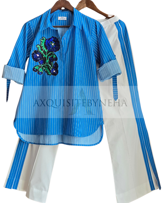 White & Blue Stripes