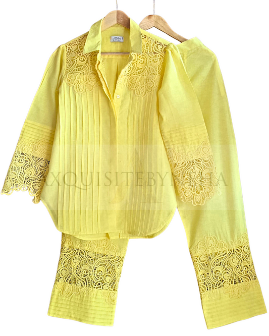 Lemon yellow Cutwork