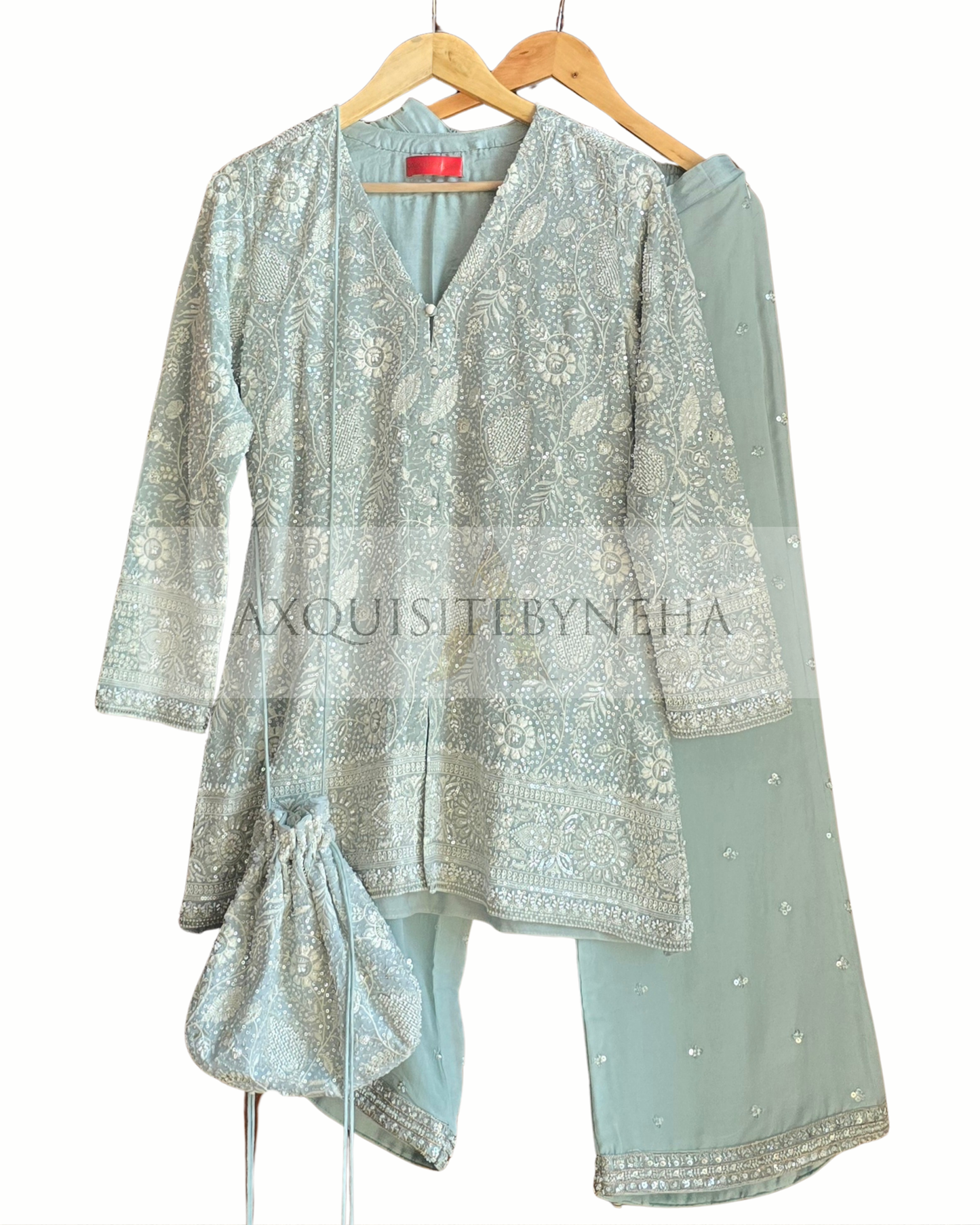 Sea Green Georgette