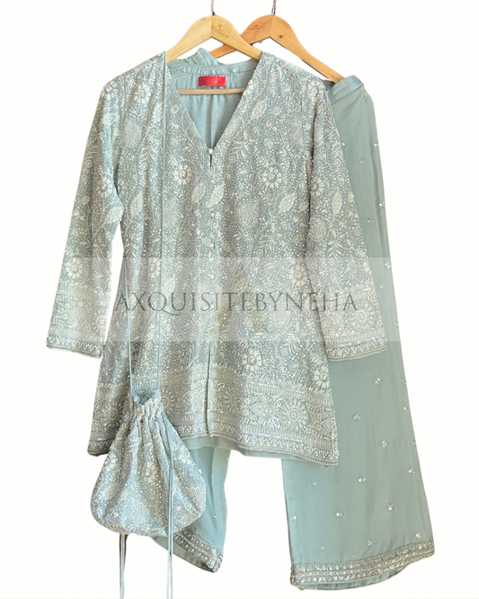 Sea Green Georgette