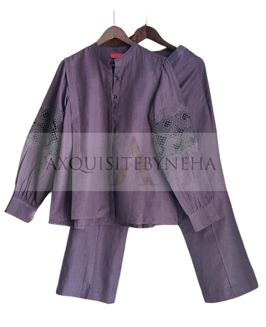 Purple set with detailing on sleeves