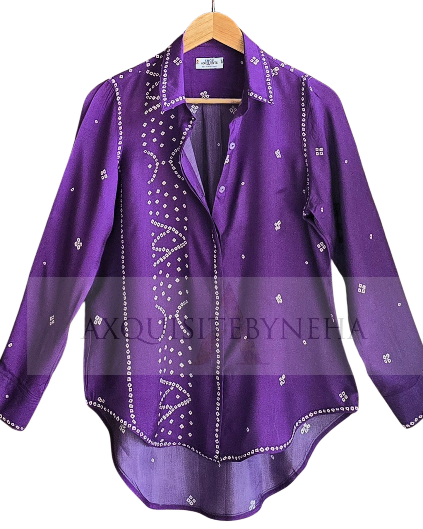 Purple Bandhani Print Shirt