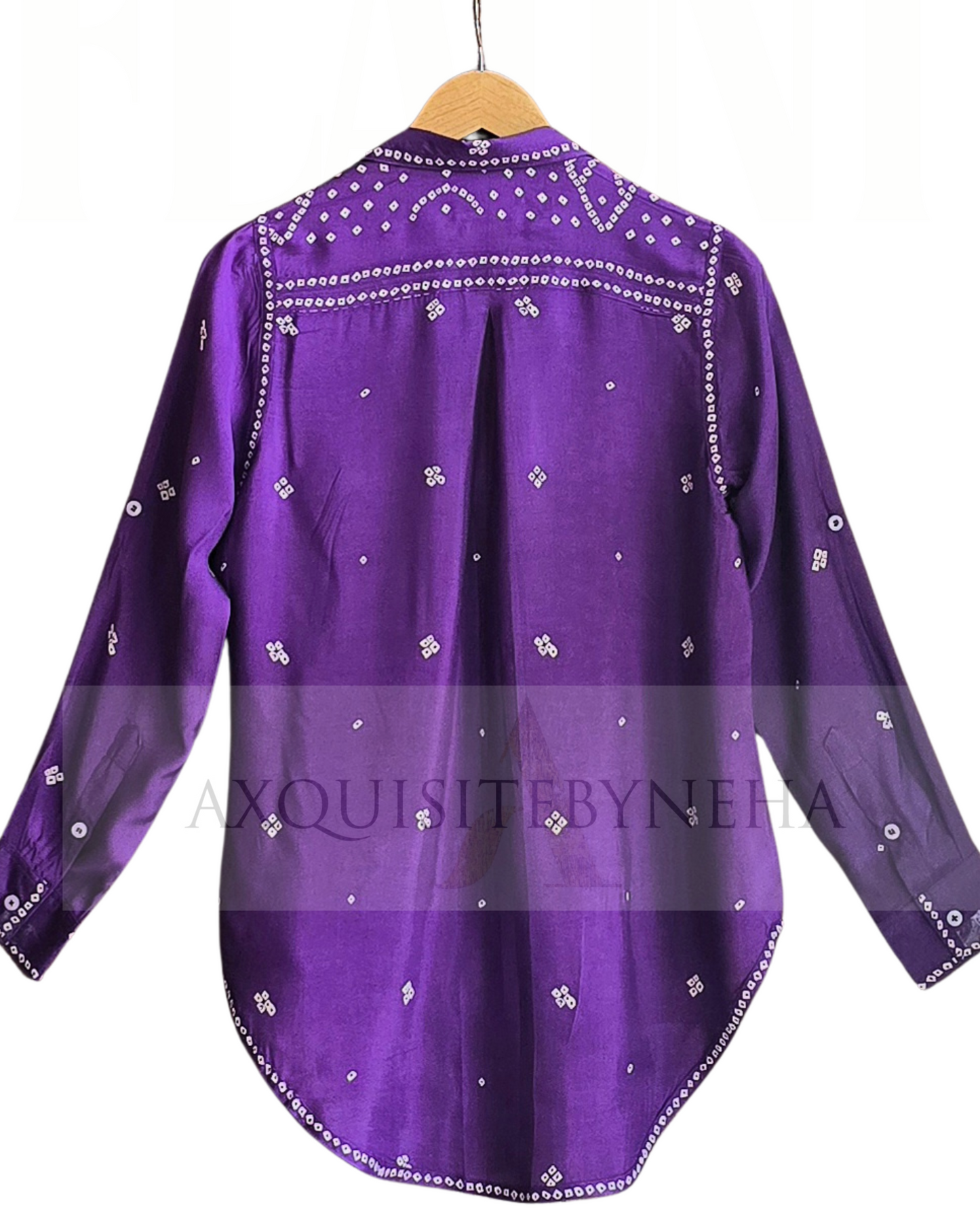 Purple Bandhani Print Shirt