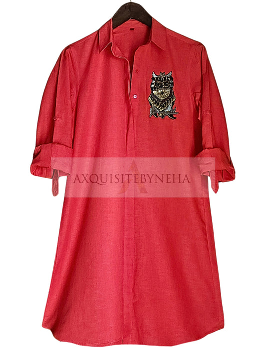 Red Linen Dress
