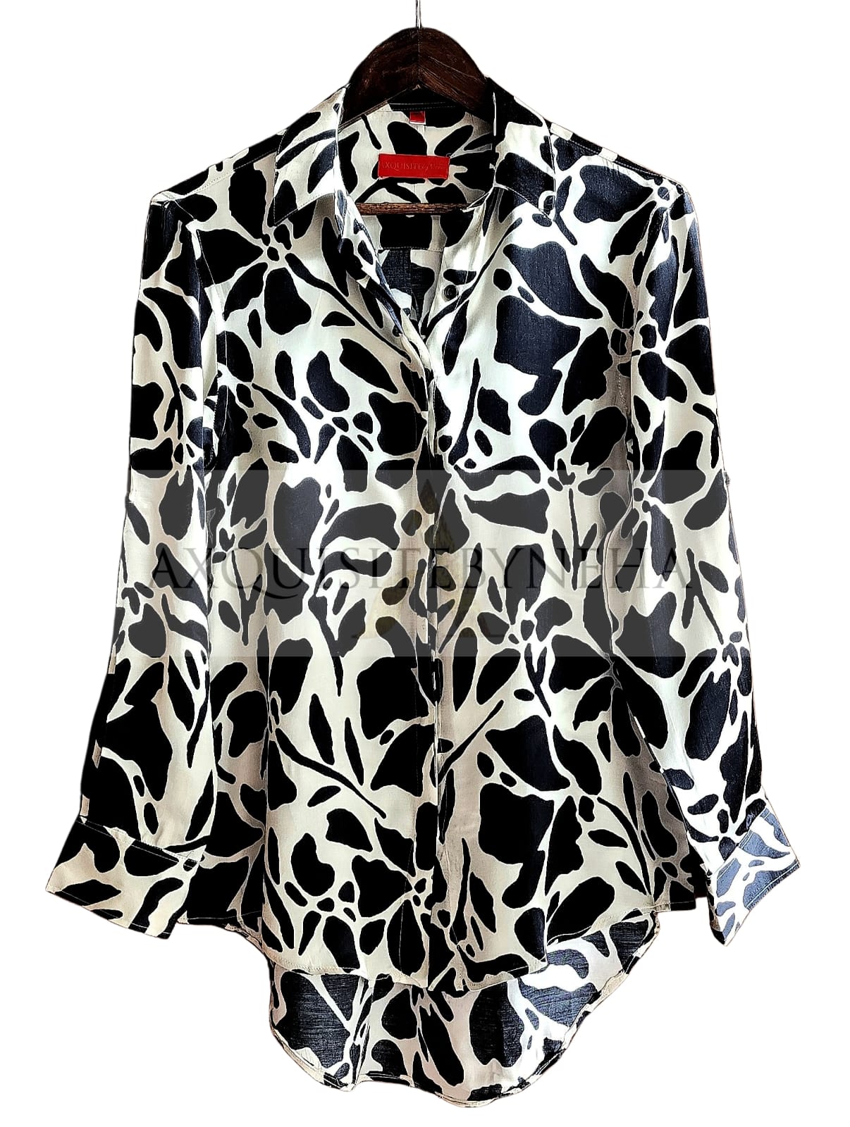 Blk : White Modal satin