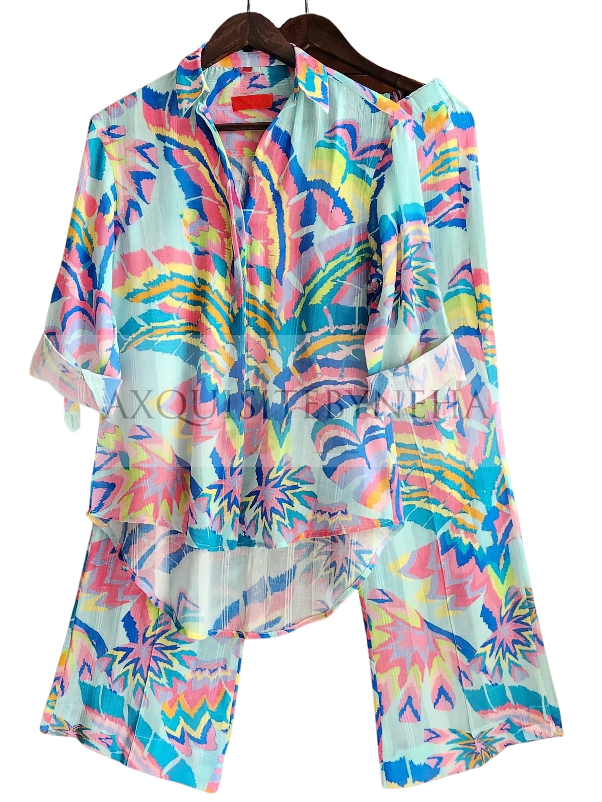 Sky Blue colourfull co-ord