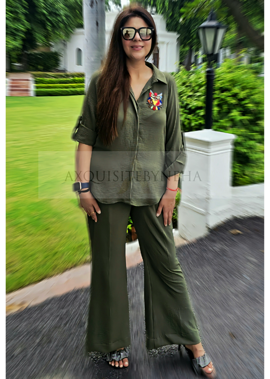 Olive Cotton Crepe set