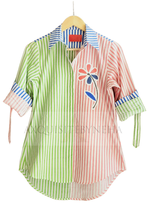 Pink & Green Stripes set