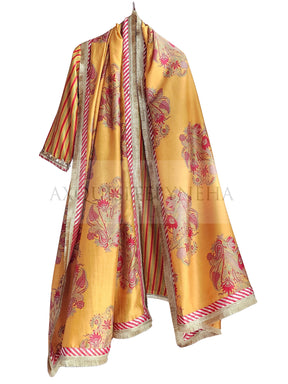 Mustard Stripes Chanderi