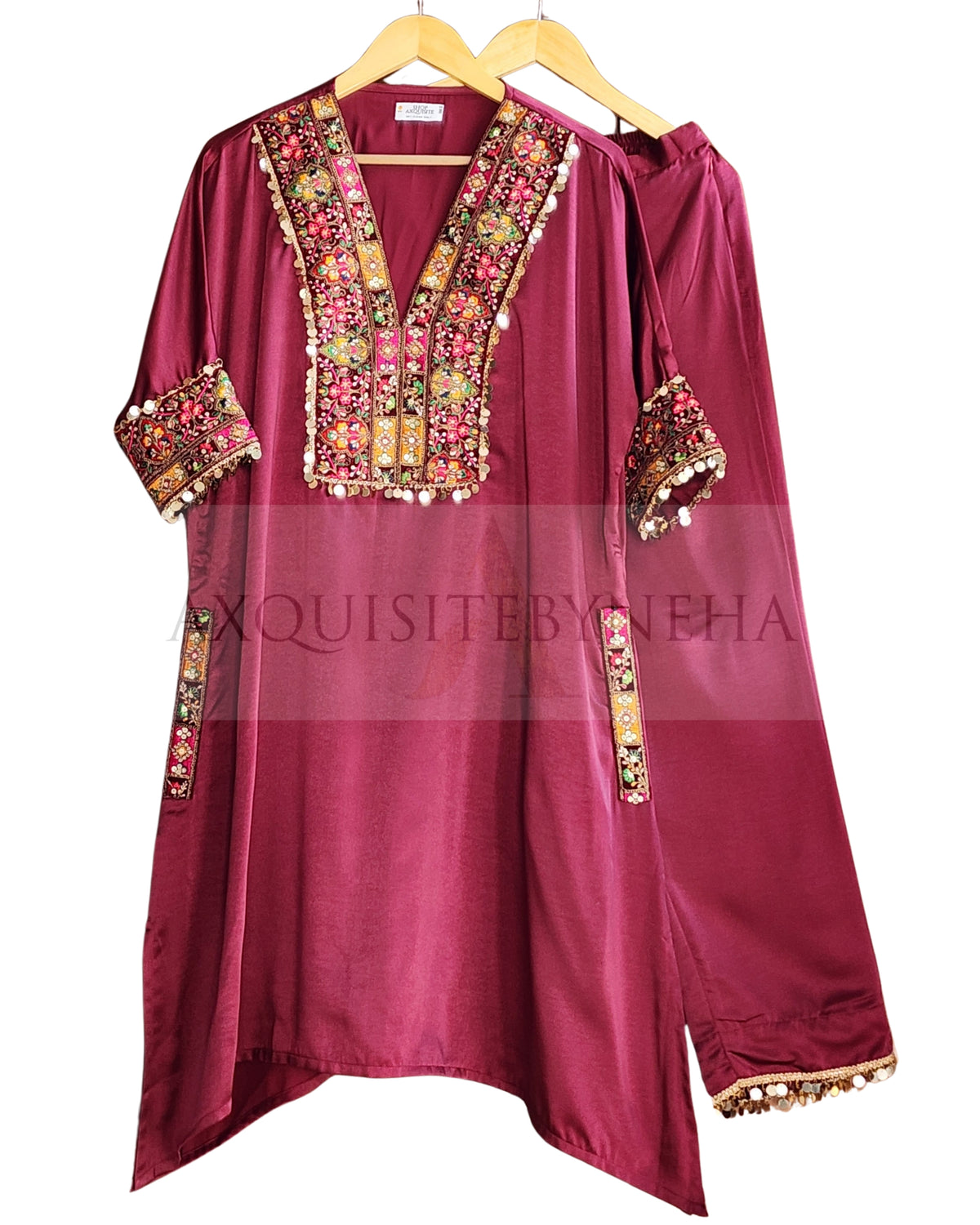 Maroon Red Indo Western Style