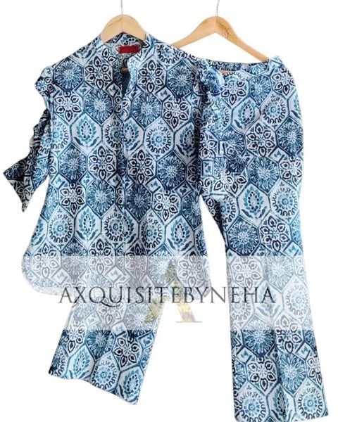 Blue printed cotton set