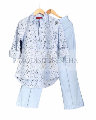 Baby pink chikan set