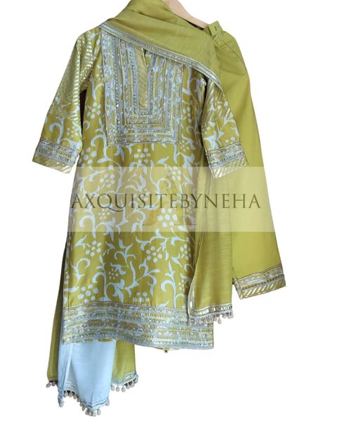 Lime Green Chanderi