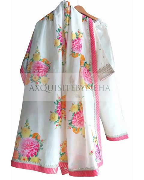 Ivory Printed Dupatta set