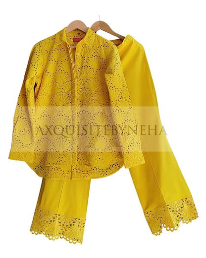 Yellow chikan set
