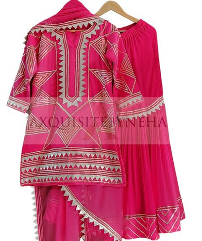 Hot Pink GotaWork set with Sharara