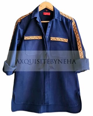 Blue with Tan detailing