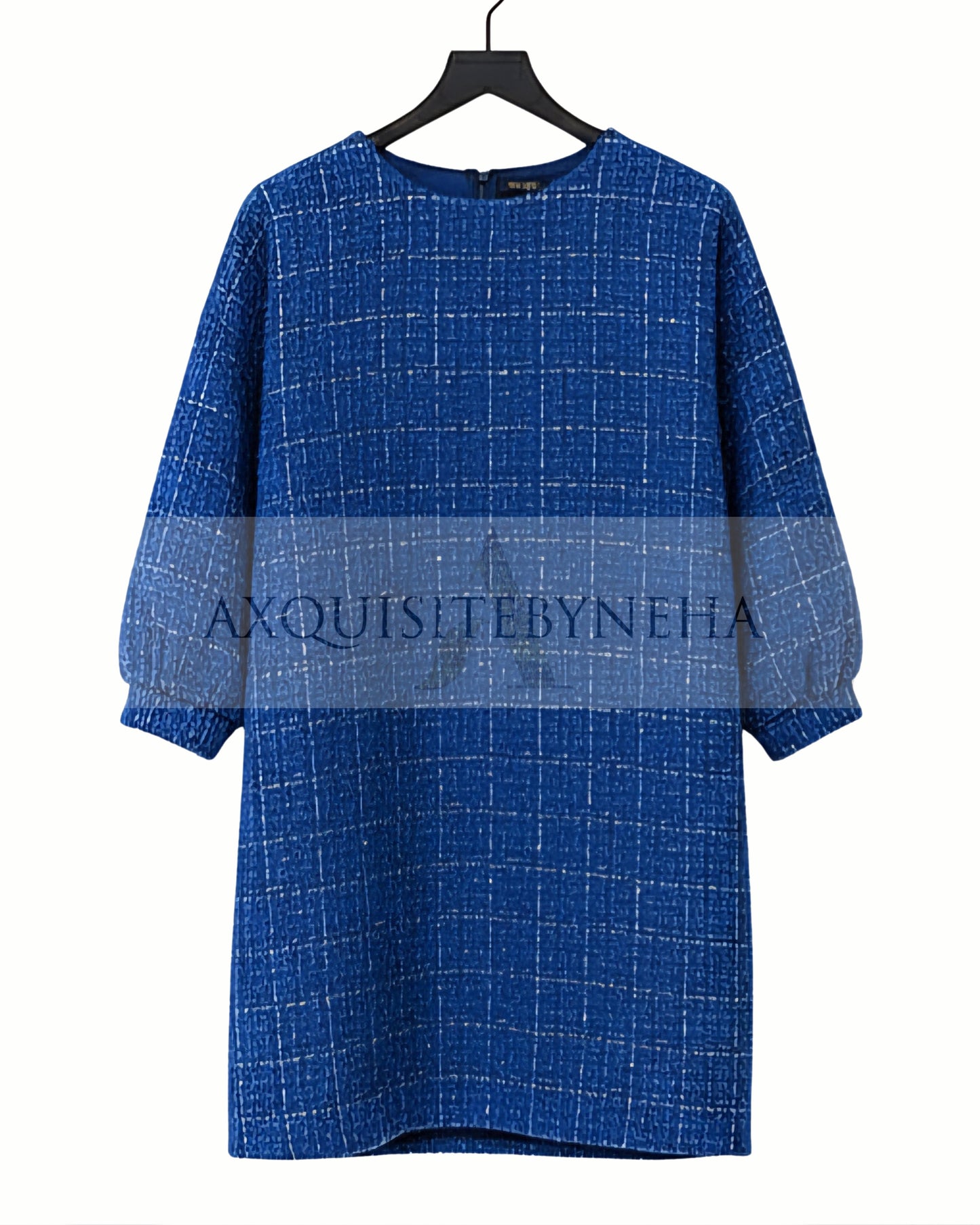 Blue Tweed Dress