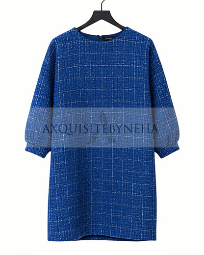 Blue Tweed Dress