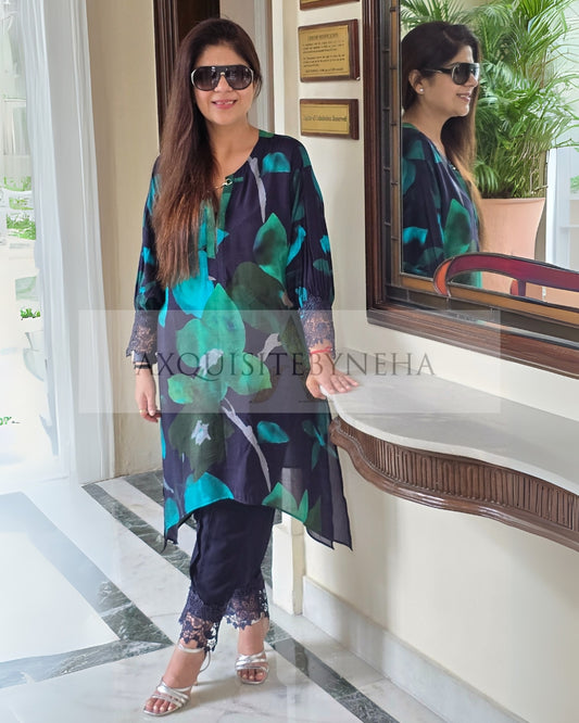 Blue printed Kaftan