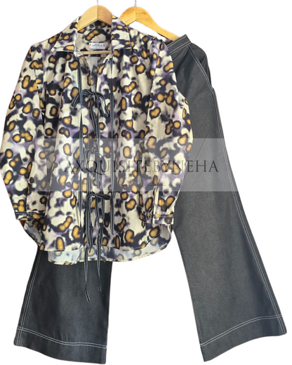 Printed Coord Denim Pants