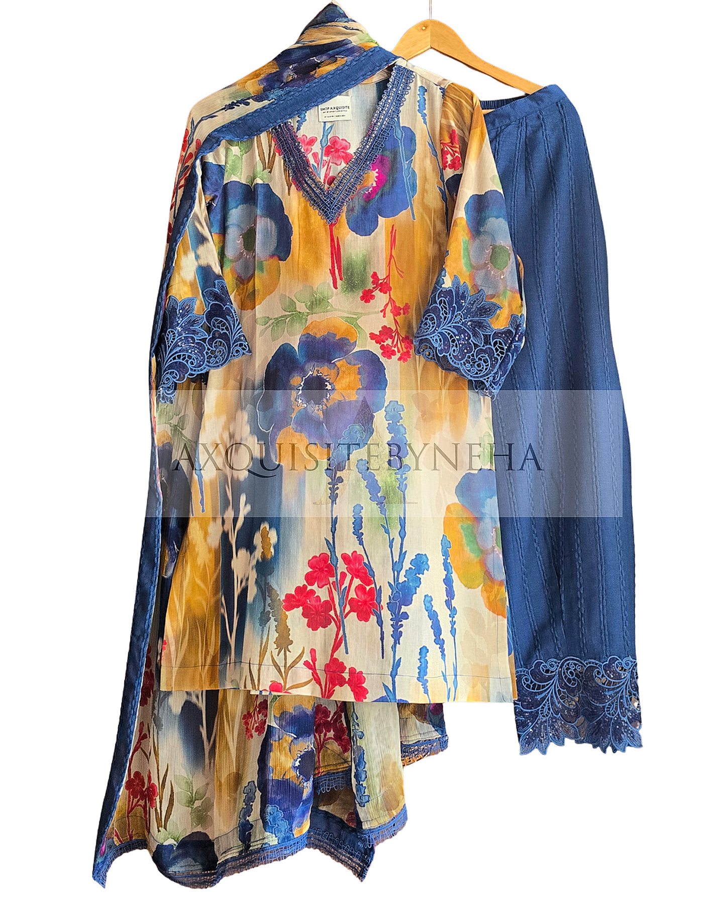 Floral Blue Suit
