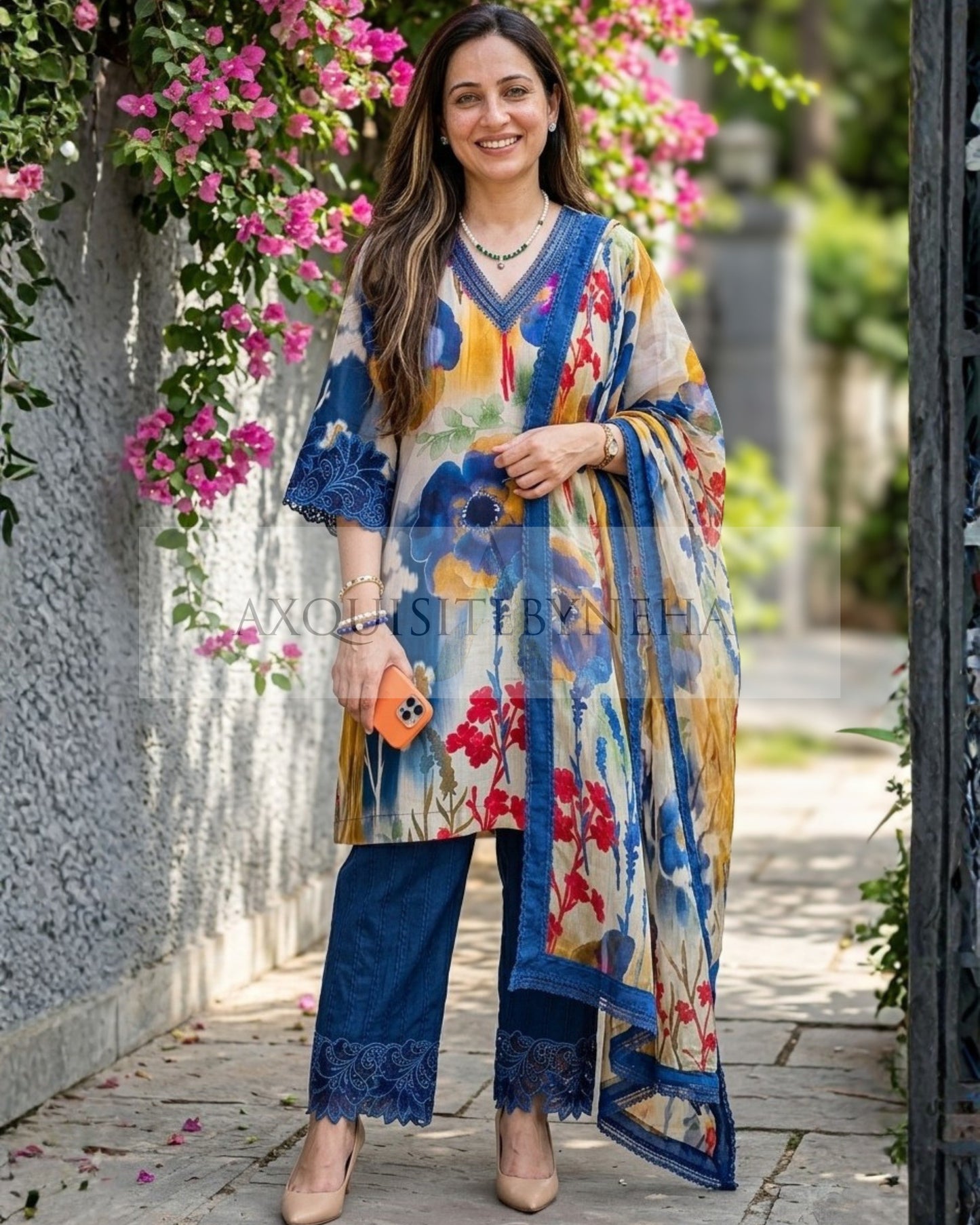 Floral Blue Suit