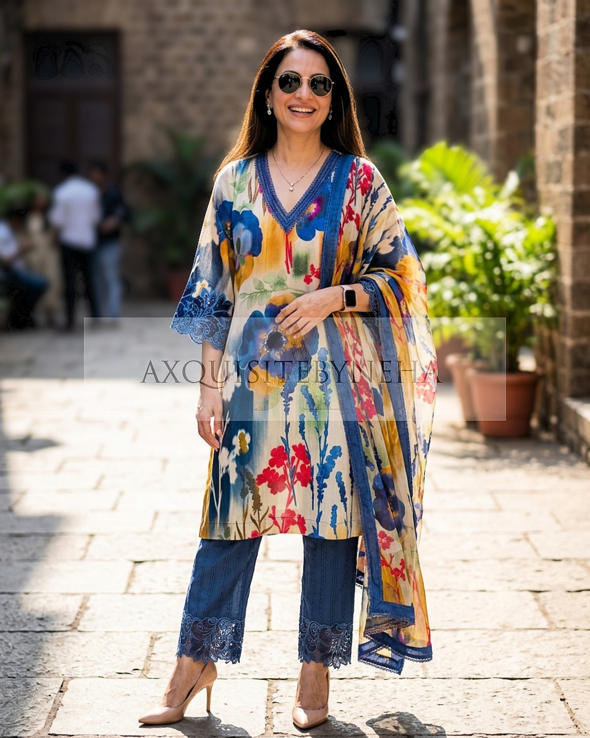 Floral Blue Suit