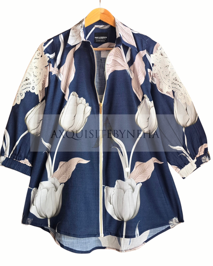Petals Navy Blue