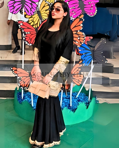 Black Chanderi Sharara set