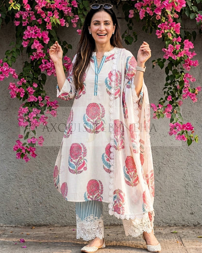 Floral Handblock Suit
