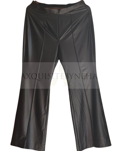 Black Tweed Leather pants