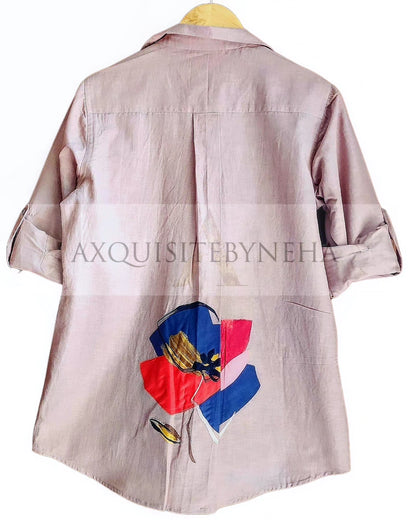 Beige 3 Motif Applique work