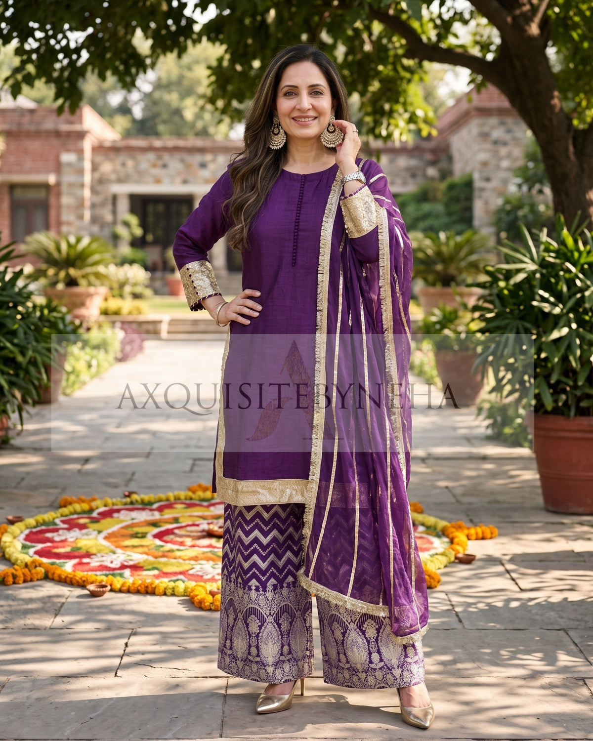 Purple Plazo set