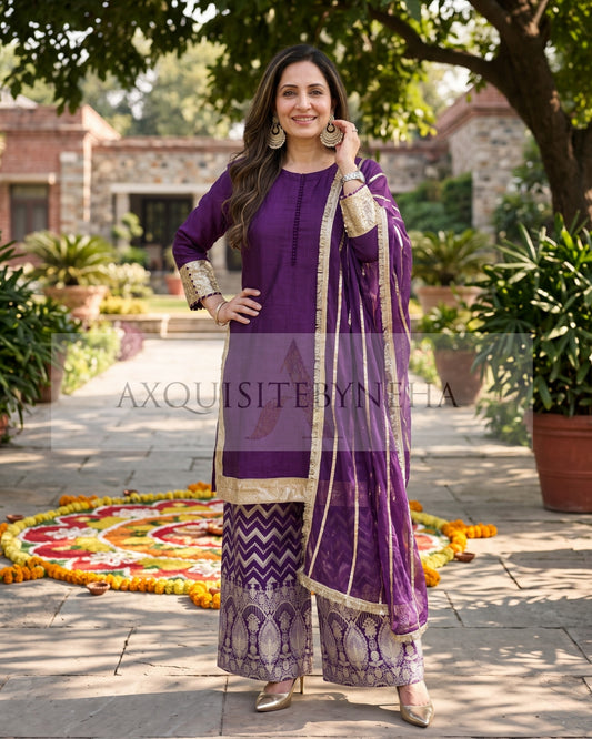 Purple Plazo set
