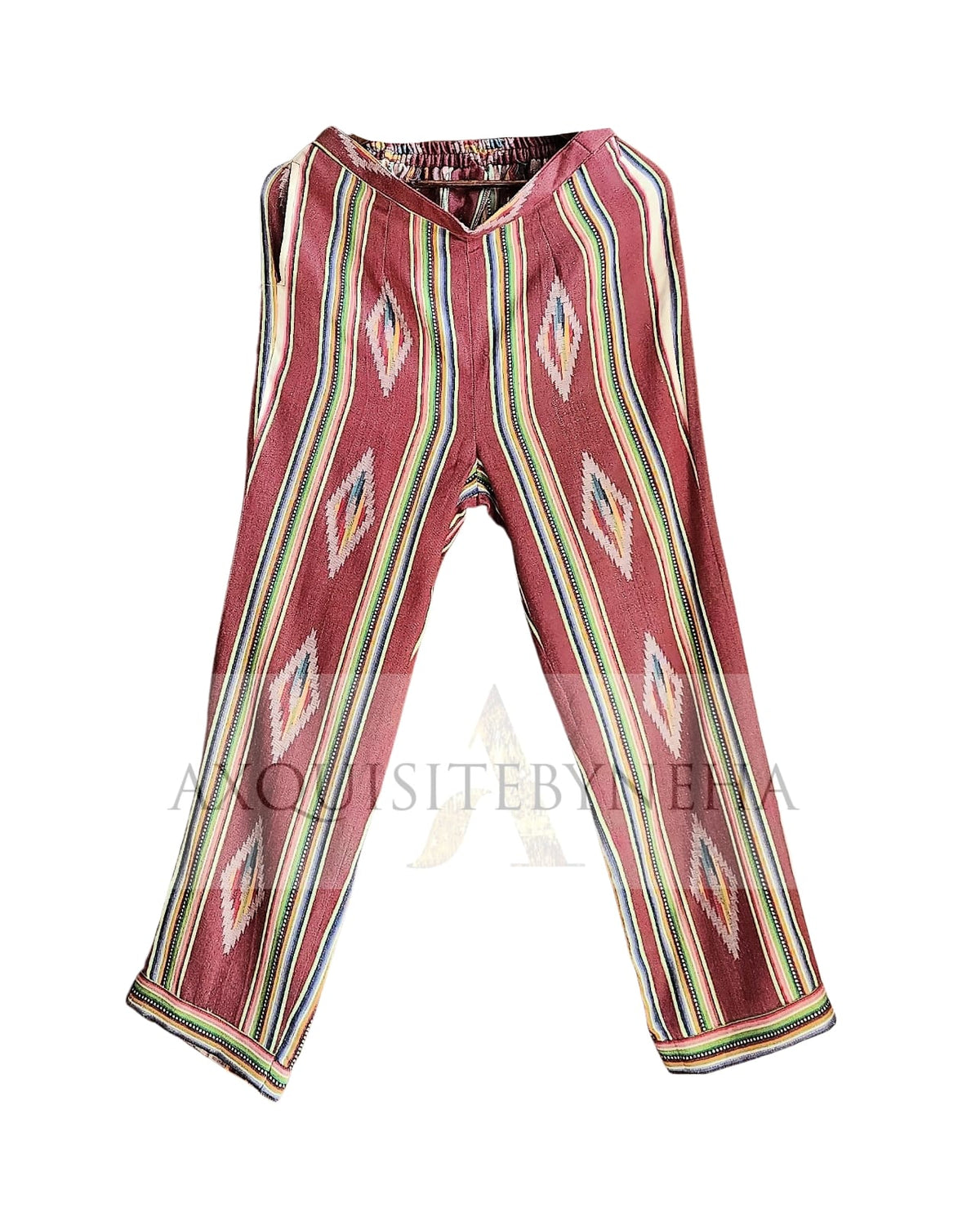 Beige and Red Ikat Pants set