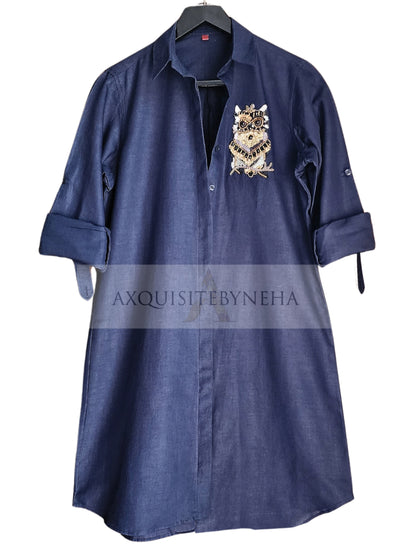 Blue Linen Dress