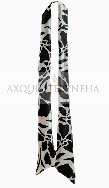 Blk : White Modal satin