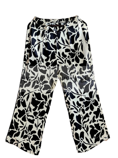 Blk : White Modal satin