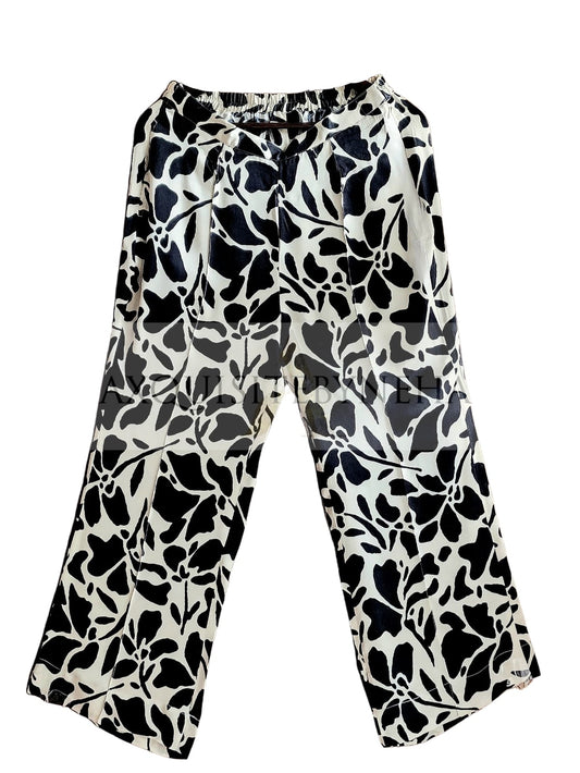 Blk : White Modal satin