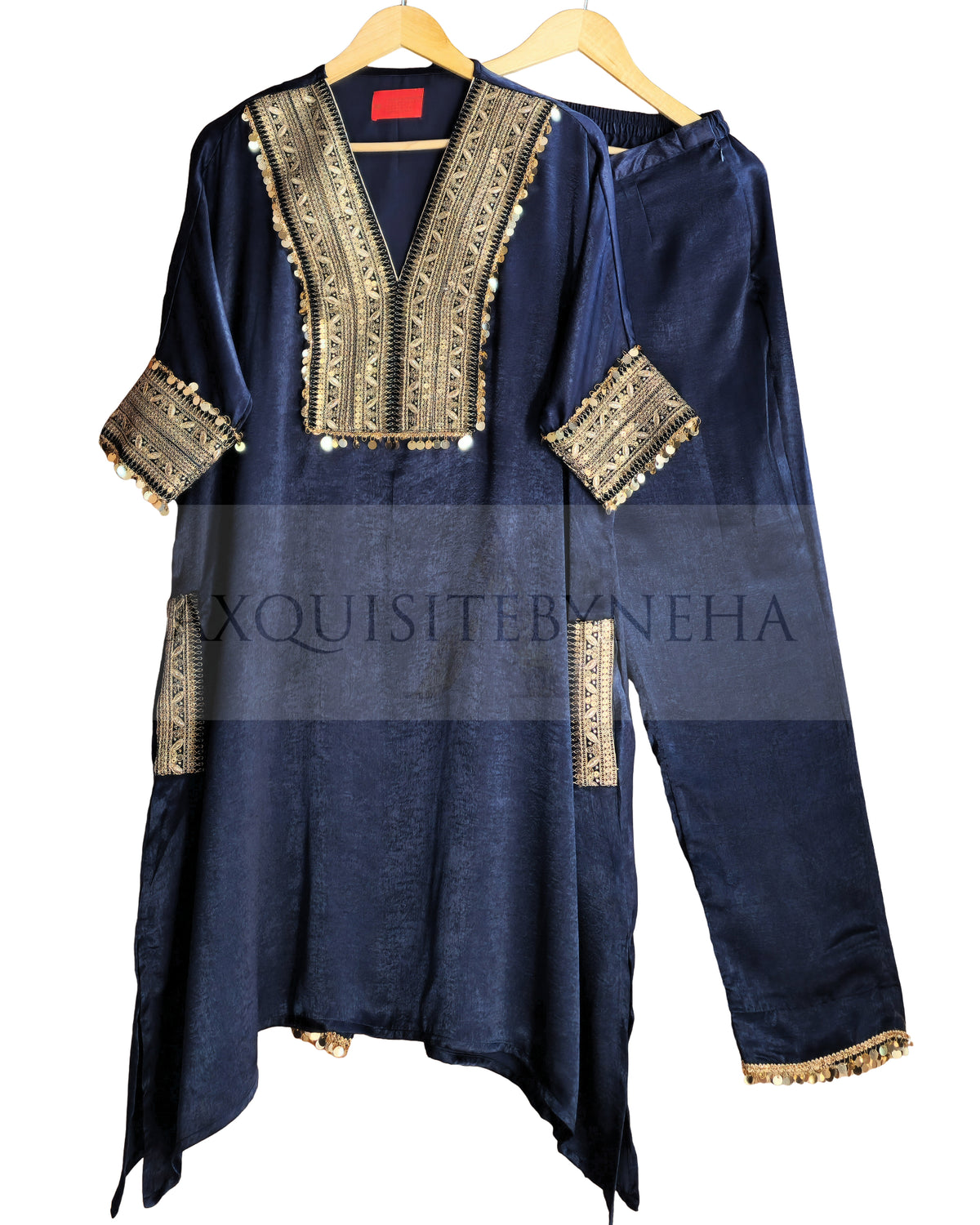 Dark Blue Indo Western Style